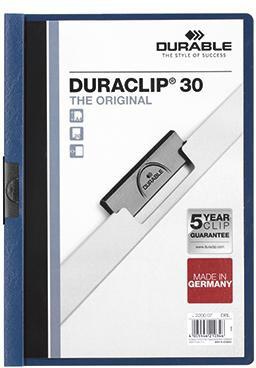 DURABLE Klemmmappe DURACLIP 30 220007 DIN A4 Hartfolie d.blau