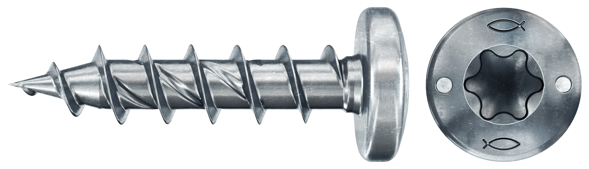 fischer PowerFast FPF II PTF 4,0 x 25 BC 200 Panhead mit Innenstern TX Vollgewinde galvanisch verzinkt, blau passiviert