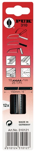 Metallsägeblatt Länge 150 mm 12 Stück / Karte PUK