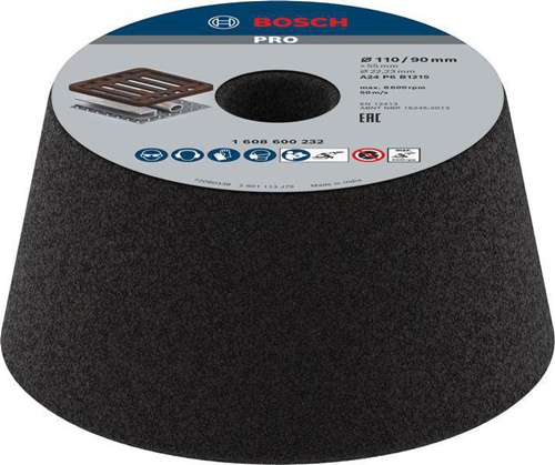 Bosch Schleiftopf PRO Metal D.min/max.90/110mm H.55mm Körnung 24 konisch