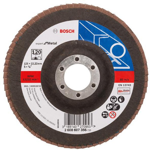 Bosch Fächerschleifscheibe X551 Expert for Metal Scheiben-D.125mm Körnung 120 Glasgew.
