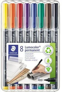 STAEDTLER Folienstift Lumocolor 317 WP8 1mm sortiert 8 St./Pack.