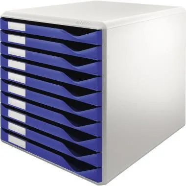 Leitz Schubladenbox 52810035 DIN A4 10Schubfächer l.graur/bl