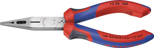 Verdrahtungszange L.160mm 0,5-0,75/1,5/2,5mm² pol.Comfort-Griff KNIPEX
