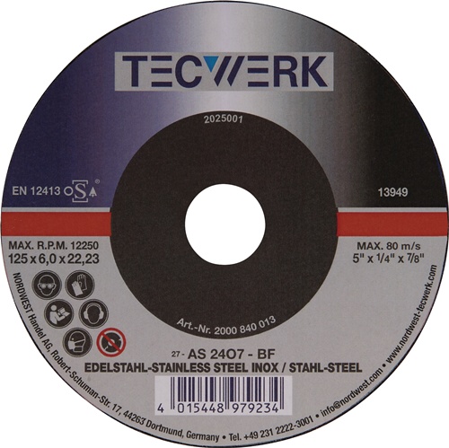 TECWERK Schruppscheibe D125xS6mm gekr.Univ.Bohr.22,23mm