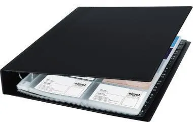 SIGEL Visitenkartenringbuch VZ301 max. 400Karten 20Hüllen schwarz