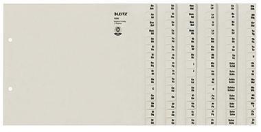 Leitz Registerserie 13060085 DIN A4 A-Z für 6Ordner Tauenpapier grau