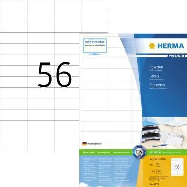 HERMA Etikett PREMIUM 4609 52,5x21,2mm weiß 11.200 St./Pack.