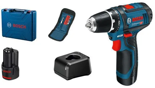 Bosch Akku-Bohrschrauber GSR 12V-15 Drehz.1300 1/min Drehm.15/30Nm m.2Akkus 2Ah Koffer