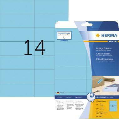 HERMA Etikett SPECIAL 5060 105x42,3mm blau 280 St./Pack.