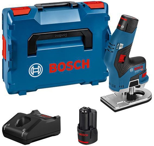 Bosch Akku-Kantenfräse GKF 12V-8 Spannung 12V Kap.3Ah G.1,1kg m.2Akkus/Ladegerät 