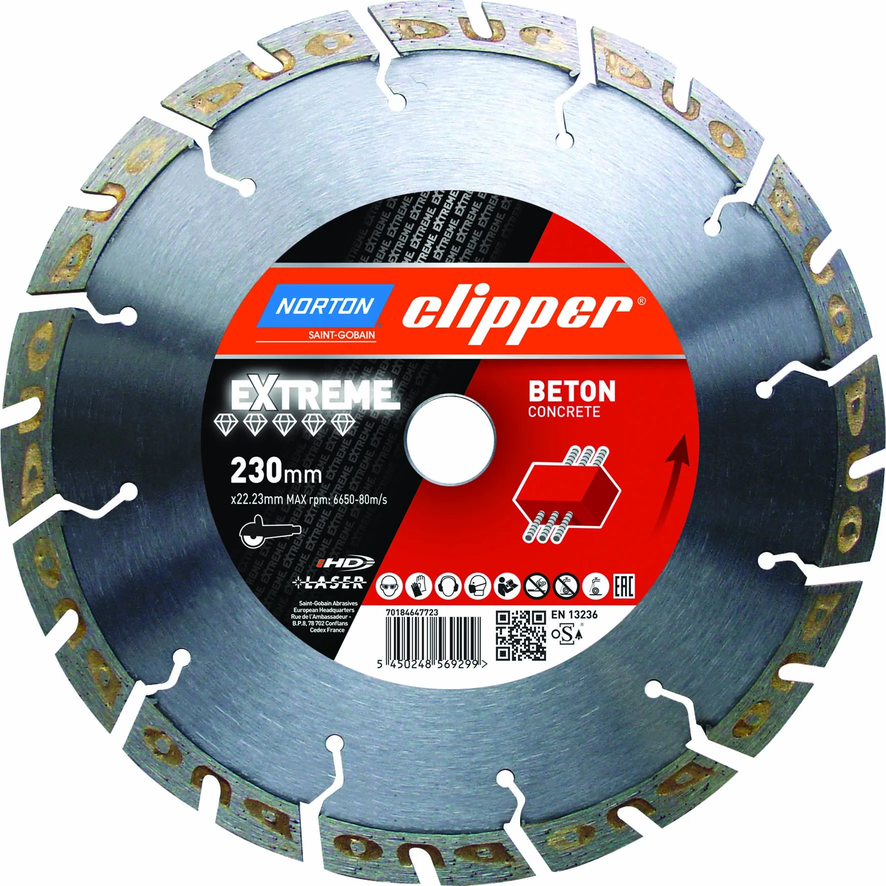 Norton Clipper Diamanttrennscheibe Extreme Beton - 115  x  22,23 mm