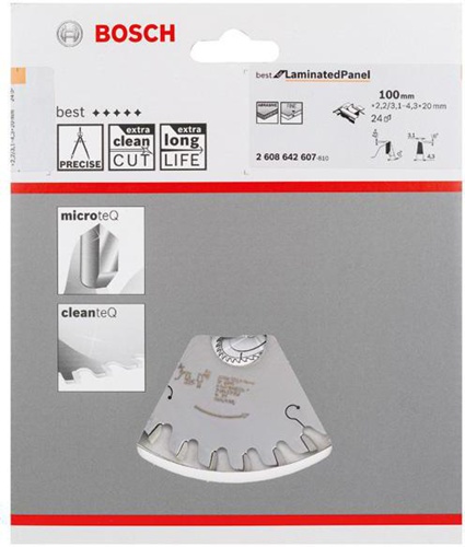 Bosch Vorritzblatt Best for Laminated Panel 24Zähne Zahnform ATB (Con) Schnitt-B.3,1-4,3mm 