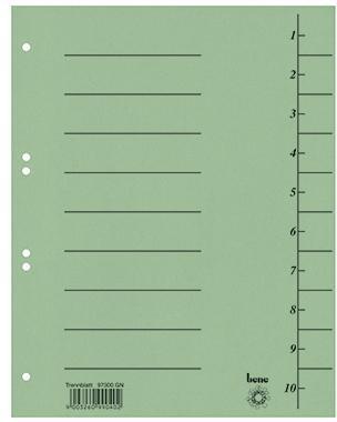 Bene Trennblatt 97300GN A4 Karton grün 100 St./Pack.