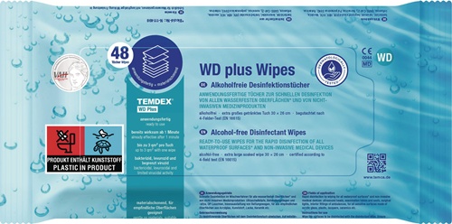 Desinfektionstücher TEMDEX® WD plus Wipes L300xB270ca.mm KT=6x48 Tü.RHEOSEPT