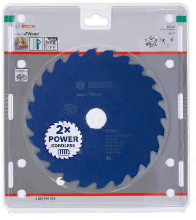 Bosch Kreissägeblatt Expert for Wood D.210mm Bohrung 30mm 24Zähne WZ