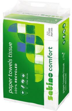 Satino Papierhandtuch 275300 24x24cm 2lg Z-Falz hw 3.750Bl.