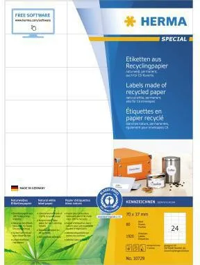 HERMA Etikett 10729 RC 70x37mm ws 1920St