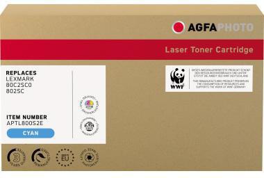 AgfaPhoto Toner APTL800S2E wie Lexmark 80C2SC0 802SC cyan