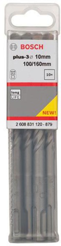 Bosch Hammerbohrer Arbeits-L.100mm D.10mm L.160mm SDS plus-3 10 St