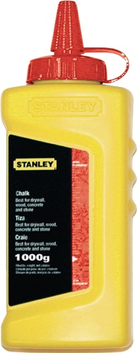 Schlagschnurkreide 1000g rot wasserfest,schwer löslich Ku.-Flasche STANLEY