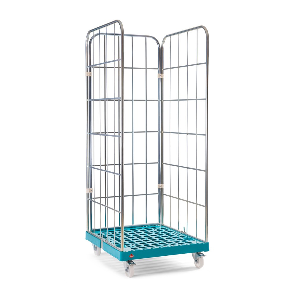 Ameise® Rollbehälter, 3-seitig, grobmaschig, galvanisch verzinkt