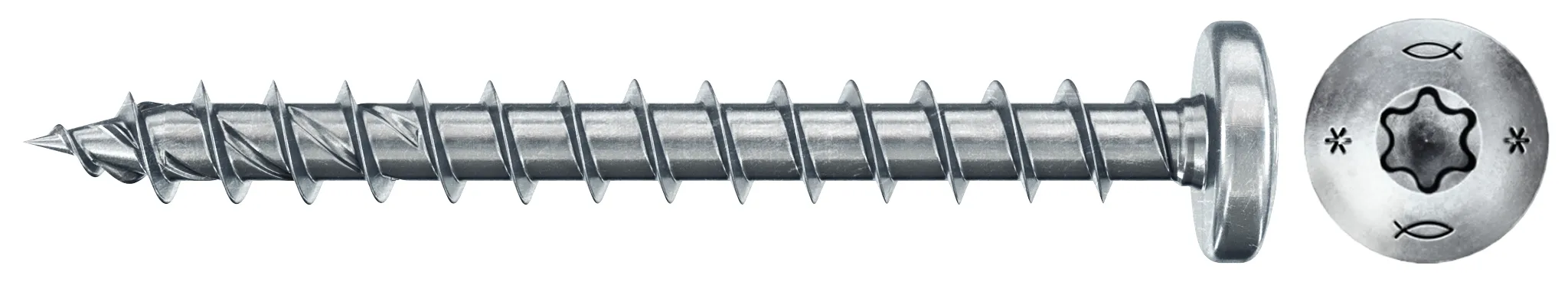 fischer PowerFast FPF II PTF 4,0 x 50 BC 200 Panhead mit Innenstern TX Vollgewinde galvanisch verzinkt, blau passiviert