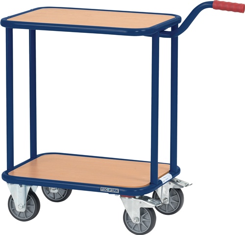 Griffroller L600xB450mm 2 Holzwerkstoffplattf.saphirblau Trgf.250kg TECWERK