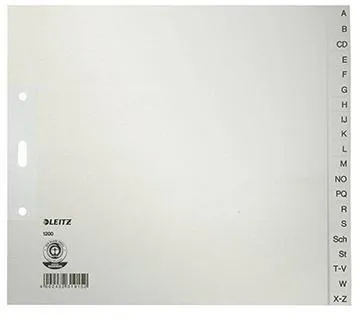 Leitz Register 12000085 A-Z DIN A4 24x21cm 20teilig Papier grau