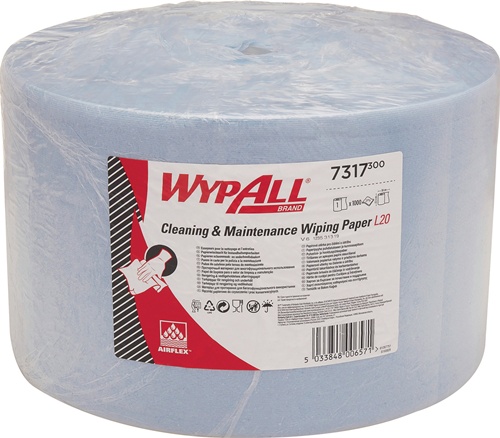 Wischtuch WYPALL L20 EXTRA+ 7317 L.ca.380 mmxB.ca.235mm blau 2-lag.KIMBERLY-CLAR
