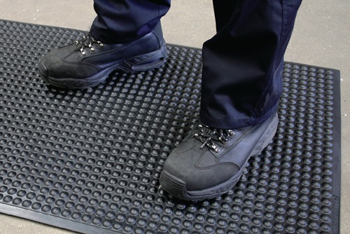 Arbeitsplatzbodenbelag schwarz Polyurethan COBA