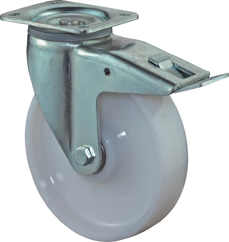 Schwerlastlenkrolle mit Feststeller Kunststoff 135x110mm BS ROLLEN