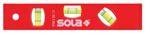 Torpedowasserwaage PTM 5 20cm ABS Ku.rot 1,50 mm/m Magnet SOLA