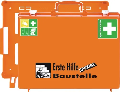 Erste Hilfe Koffer Beruf SPEZIAL Baustelle B400xH300xT150ca.mm orange