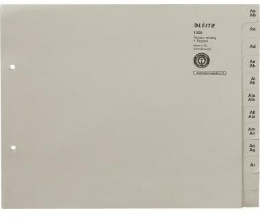 Leitz Registerserie 13500085 DIN A4 A-Z für 50Ordner Tauenpapier grau