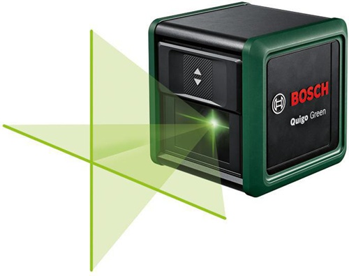 Bosch Kreuzlinienlaser Quigo Green Arbeitsber. 12m Laserkl.2 1/4Zoll m.Batterien