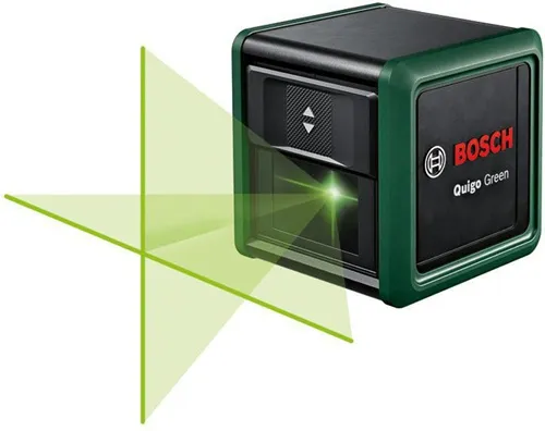 Bosch Kreuzlinienlaser Quigo Green Arbeitsber. 12m Laserkl.2 1/4Zoll m.Batterien