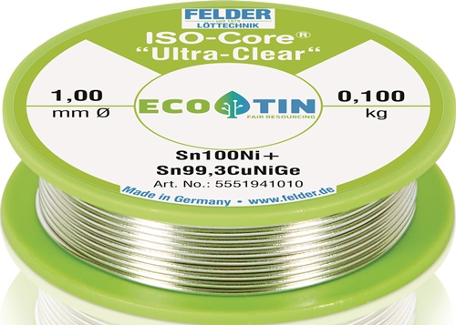 Lötdraht ISO-Core® UltraClear 1mm 100g Sn100Ni+ FELDER
