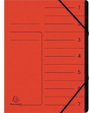 Exacompta Ordnungsmappe 540705E DIN A4 7Fächer Karton rot