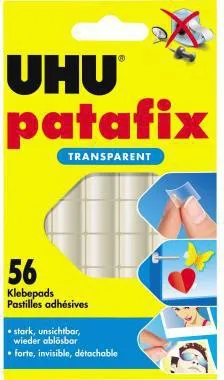 UHU Klebepad patafix 48815 12x12mm transparent 56 St./Pack.