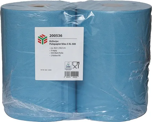 Putztuch ELOwipe XL L.ca.180 mxB.ca.360mm blau 3-lagig 2 Rl./VE ELOS