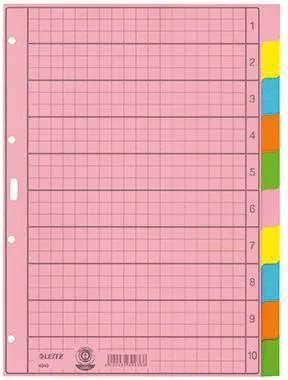 Leitz Register 43400000 blanko DIN A4 10teilig Papier sortiert