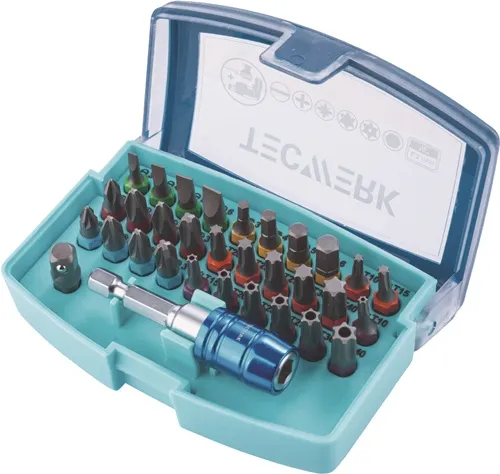 TECWERK Bitsortiment Torsión 32-tlg.Schlitz/PH/PZD/TX/TX-BO/6Kt.Torsionsbits