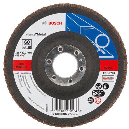 Bosch Fächerschleifscheibe X551 Expert for Metal Scheiben-D.115mm Körnung 60 gewinkelt