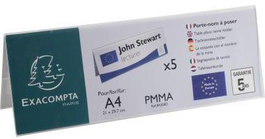Exacompta Tischnamensschild 84358D PMMA 300x105mm 5St.
