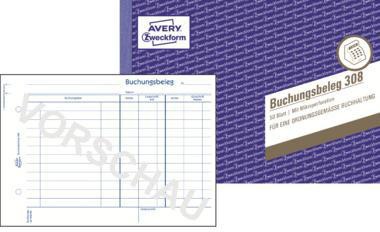Avery Zweckform Buchungsbeleg 308 DIN A5 quer 50Blatt