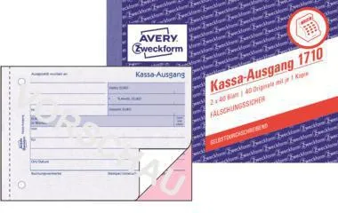 Avery Zweckform Kassa-Ausgangsbuch 1710 DIN A6 quer 2fach