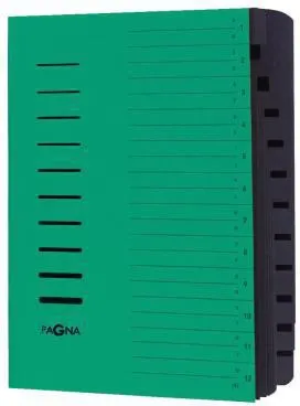 PAGNA Ordnungsmappe 24122-03 DIN A4 12Fächer A-Z/1-12 grün