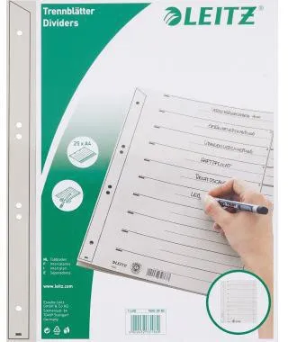 Leitz Trennblatt 16503085 DIN A4 grau 25 St./Pack.