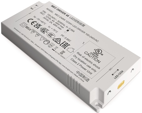 LED Konverter 100-240 V/AC 12+24V DC L.160mm 48 W weiß glatt L&S